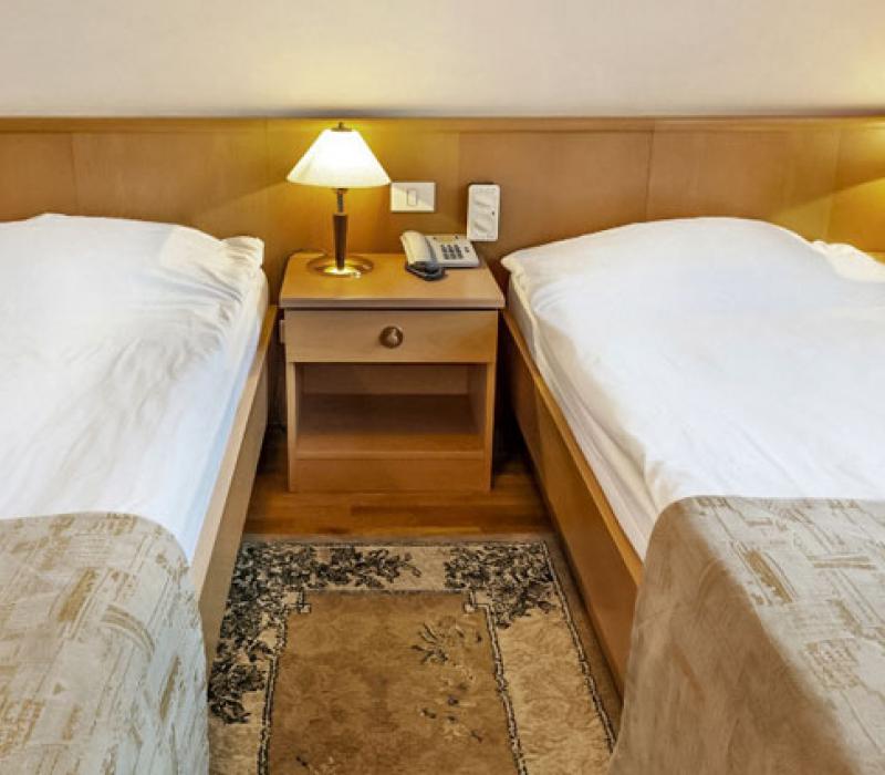 Две раздельные кровати в 2 местном 1 комнатном Стандарте без балкона в санатории Долина Нарзанов Кисловодска