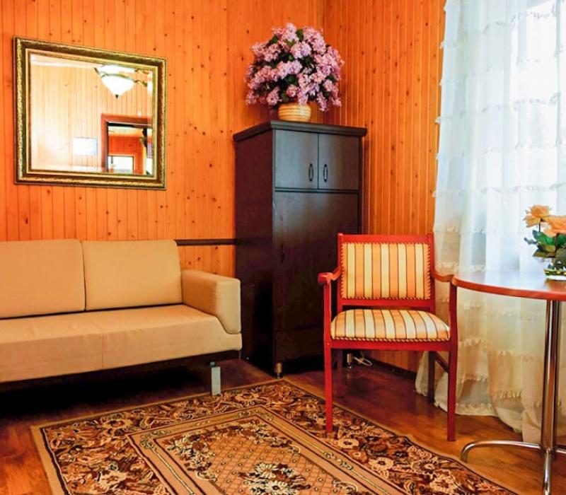 Оснащение гостиной в 2 местном 2 комнатном Стандарте семейный санатория Вилла Арнест в Кисловодске