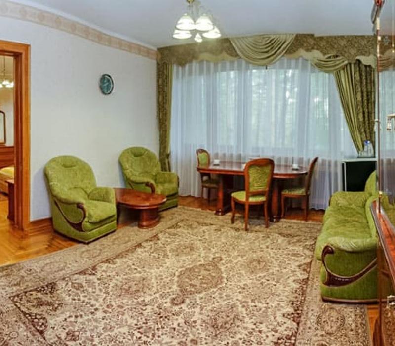 Гостиная в 1 местном 2 комнатном Люксе, Корпус №3 «Дача космонавтов» санатория Нарзан в Кисловодске